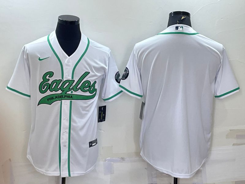 Men Philadelphia Eagles Blank White 2022 Nike Co branded NFL Jersey